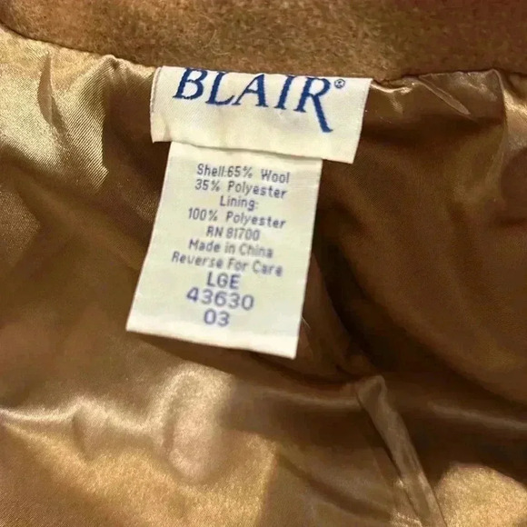 Blair Beautiful Vintage 65/35 Wool/Polyester Blend Button Up Coat Size Large - Picture 5 of 8